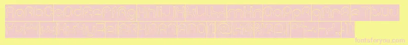 PLASTIC Hollow Inverse Font – Pink Fonts on Yellow Background