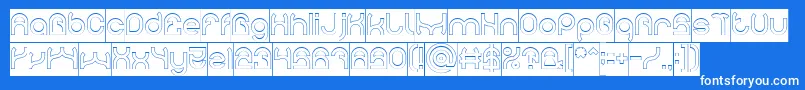 PLASTIC Hollow Inverse Font – White Fonts on Blue Background