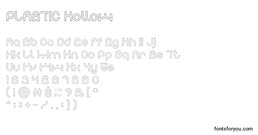 Fuente PLASTIC Hollow - alfabeto, números, caracteres especiales
