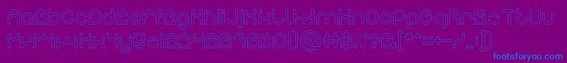 PLASTIC Hollow Font – Blue Fonts on Purple Background