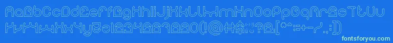 PLASTIC Hollow Font – Green Fonts on Blue Background