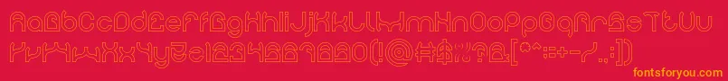 PLASTIC Hollow Font – Orange Fonts on Red Background