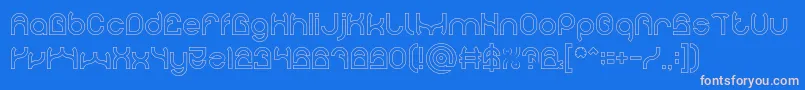 PLASTIC Hollow Font – Pink Fonts on Blue Background