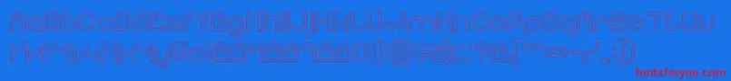 PLASTIC Hollow Font – Red Fonts on Blue Background