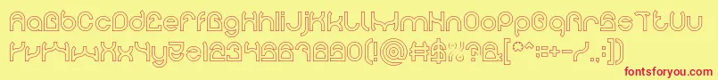 PLASTIC Hollow Font – Red Fonts on Yellow Background