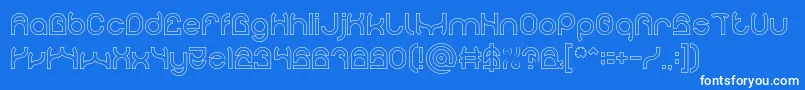 PLASTIC Hollow Font – White Fonts on Blue Background