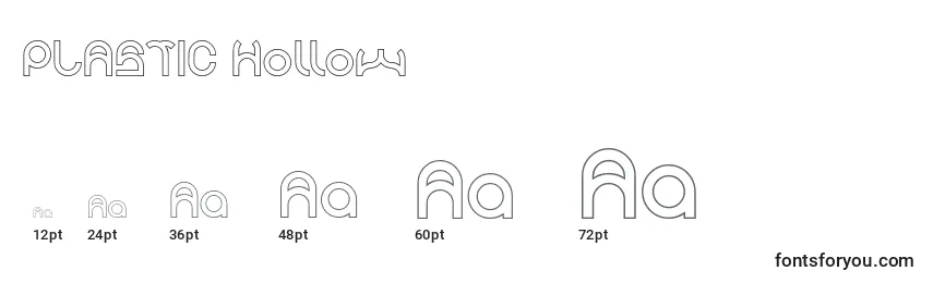 PLASTIC Hollow Font Sizes