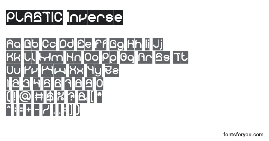 Шрифт PLASTIC Inverse – алфавит, цифры, специальные символы