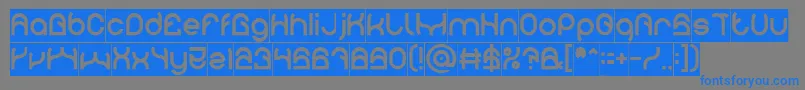 フォントPLASTIC Inverse – 灰色の背景に青い文字