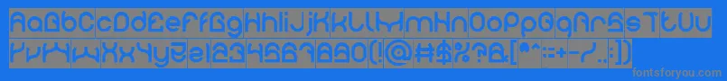フォントPLASTIC Inverse – 青い背景に灰色の文字