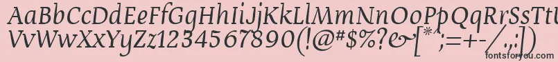 Czcionka DevroyeUnicode – czarne czcionki na różowym tle