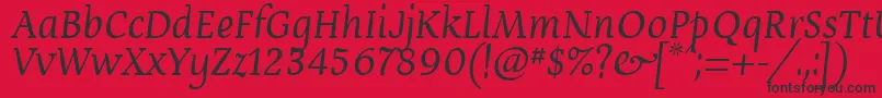 フォントDevroyeUnicode – 赤い背景に黒い文字