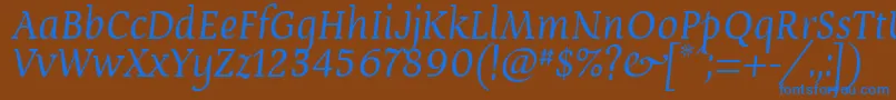 フォントDevroyeUnicode – 茶色の背景に青い文字