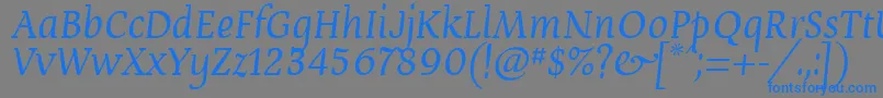 DevroyeUnicode Font – Blue Fonts on Gray Background