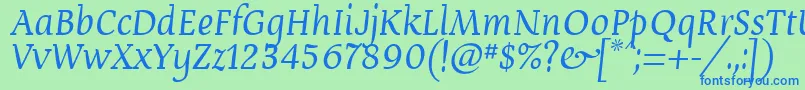 DevroyeUnicode Font – Blue Fonts on Green Background