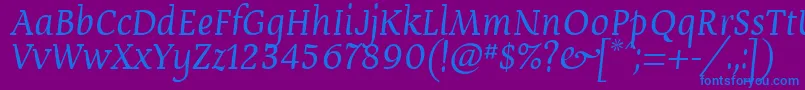 DevroyeUnicode Font – Blue Fonts on Purple Background