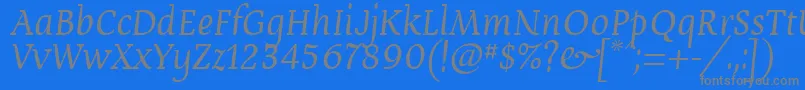 DevroyeUnicode Font – Gray Fonts on Blue Background