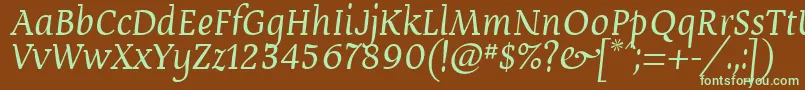 DevroyeUnicode Font – Green Fonts on Brown Background