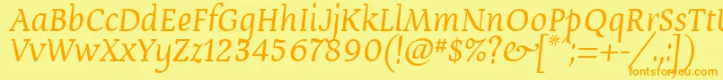 DevroyeUnicode Font – Orange Fonts on Yellow Background