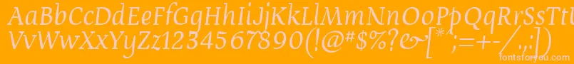 DevroyeUnicode Font – Pink Fonts on Orange Background