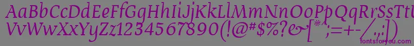 DevroyeUnicode Font – Purple Fonts on Gray Background
