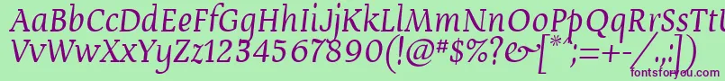 DevroyeUnicode Font – Purple Fonts on Green Background