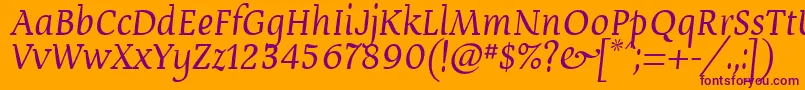 DevroyeUnicode Font – Purple Fonts on Orange Background