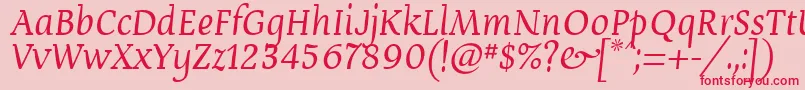 DevroyeUnicode Font – Red Fonts on Pink Background