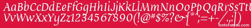 Czcionka DevroyeUnicode – białe czcionki na czerwonym tle