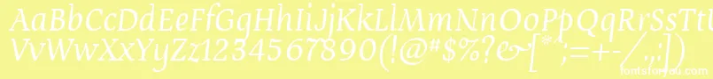 フォントDevroyeUnicode – 黄色い背景に白い文字