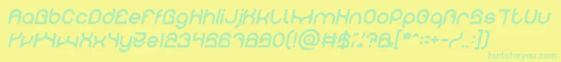 PLASTIC Italic Font – Green Fonts on Yellow Background