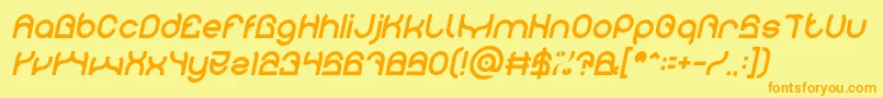 PLASTIC Italic Font – Orange Fonts on Yellow Background