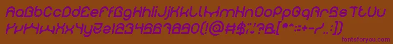 PLASTIC Italic Font – Purple Fonts on Brown Background