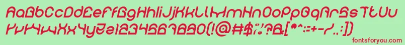 PLASTIC Italic Font – Red Fonts on Green Background
