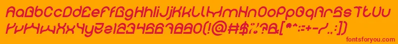 PLASTIC Italic Font – Red Fonts on Orange Background