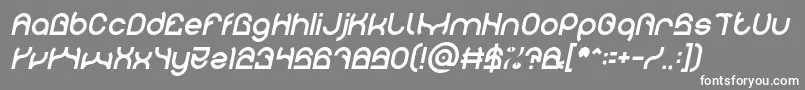 フォントPLASTIC Italic – 灰色の背景に白い文字