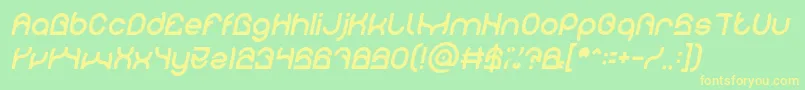 PLASTIC Italic Font – Yellow Fonts on Green Background
