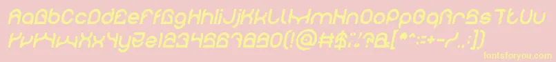 Czcionka PLASTIC Italic – żółte czcionki na różowym tle
