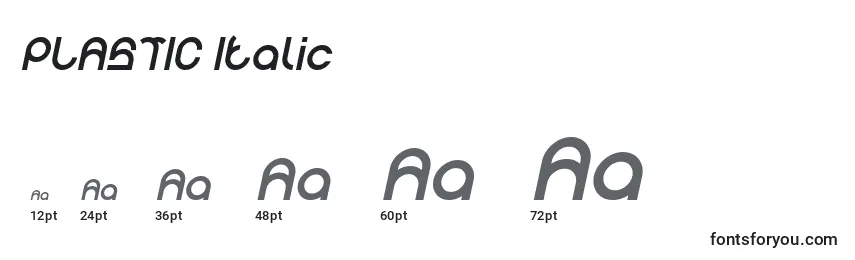 Rozmiary czcionki PLASTIC Italic