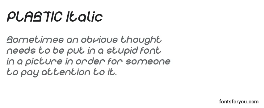 Review of the PLASTIC Italic Font