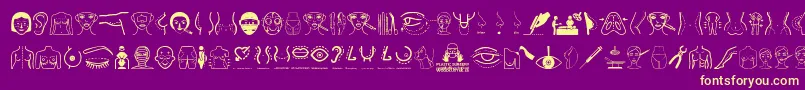 フォントPlastic Surgery – 紫の背景に黄色のフォント