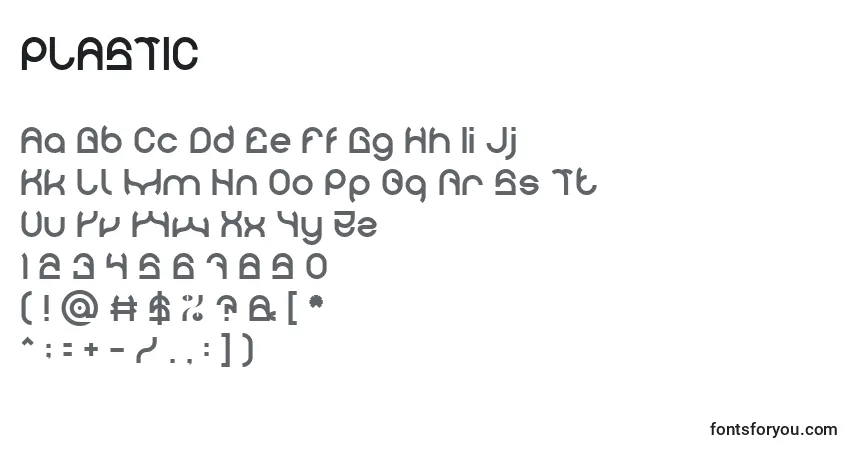 Schriftart PLASTIC (137023) – Alphabet, Zahlen, spezielle Symbole