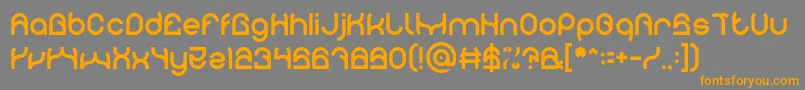 Weitere Informationen zur PLASTIC-Schriftart PLASTIC-Schriftart – Orangefarbene Schriften auf grauem Hintergrund
