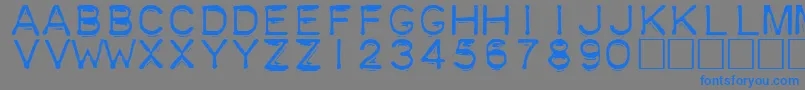 フォントPlastique – 灰色の背景に青い文字