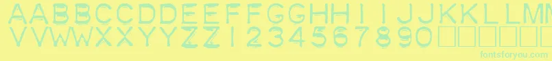Fonte Plastique – fontes verdes em um fundo amarelo