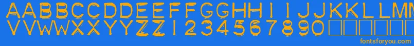 Plastique Font – Orange Fonts on Blue Background