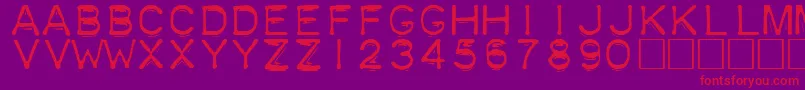 Plastique Font – Red Fonts on Purple Background