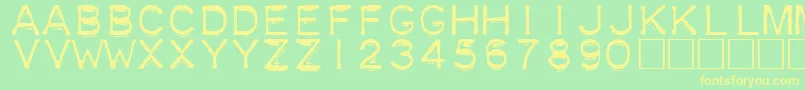 Plastique Font – Yellow Fonts on Green Background