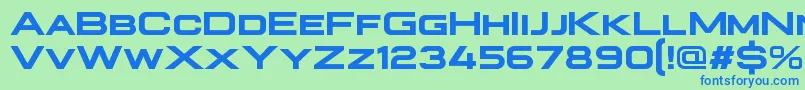 Plateia Bold Font – Blue Fonts on Green Background