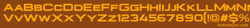 Plateia Bold Font – Orange Fonts on Brown Background